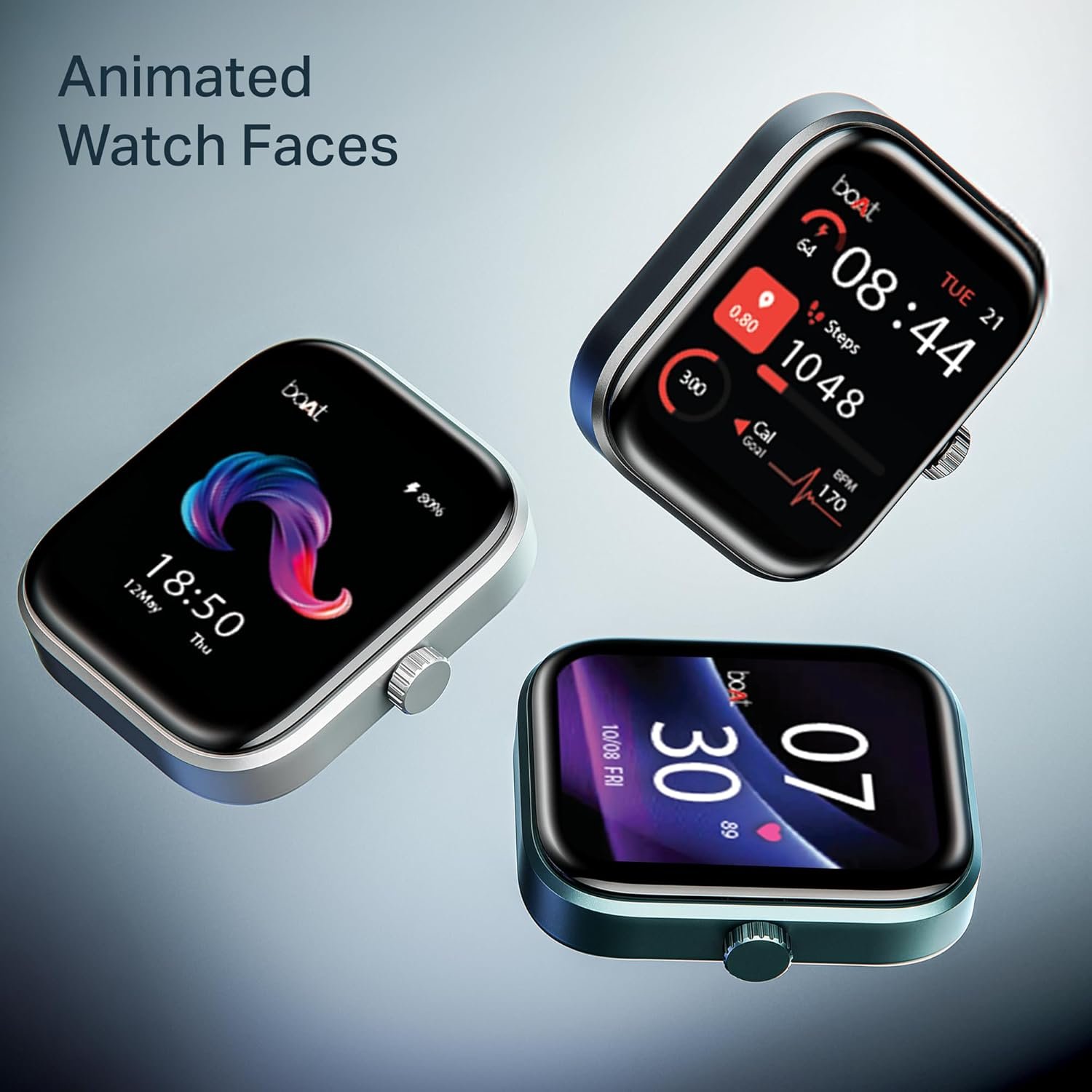 Boat Wave Call 3 Smartwatch 1.83” HD Display with Animated Watch Faces; BT Calling, Functional Crown, Multiple Sports Modes, IP68, HR, SpO2 Monitor, Smart Watches for Men & Women (Bold Black) - Image 4