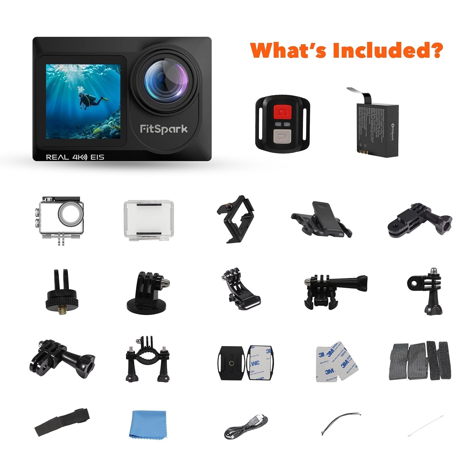 FitSpark Eagle i15 Pro Max Real 4K30FPS Dual Touch Screens WiFi Action Camera Advanced Chipset Sony Sensor EIS 2.0 Stabilization Wide-Angle Supports External MIC Bike Helmet Camera for Moto Vlogging - Image 8