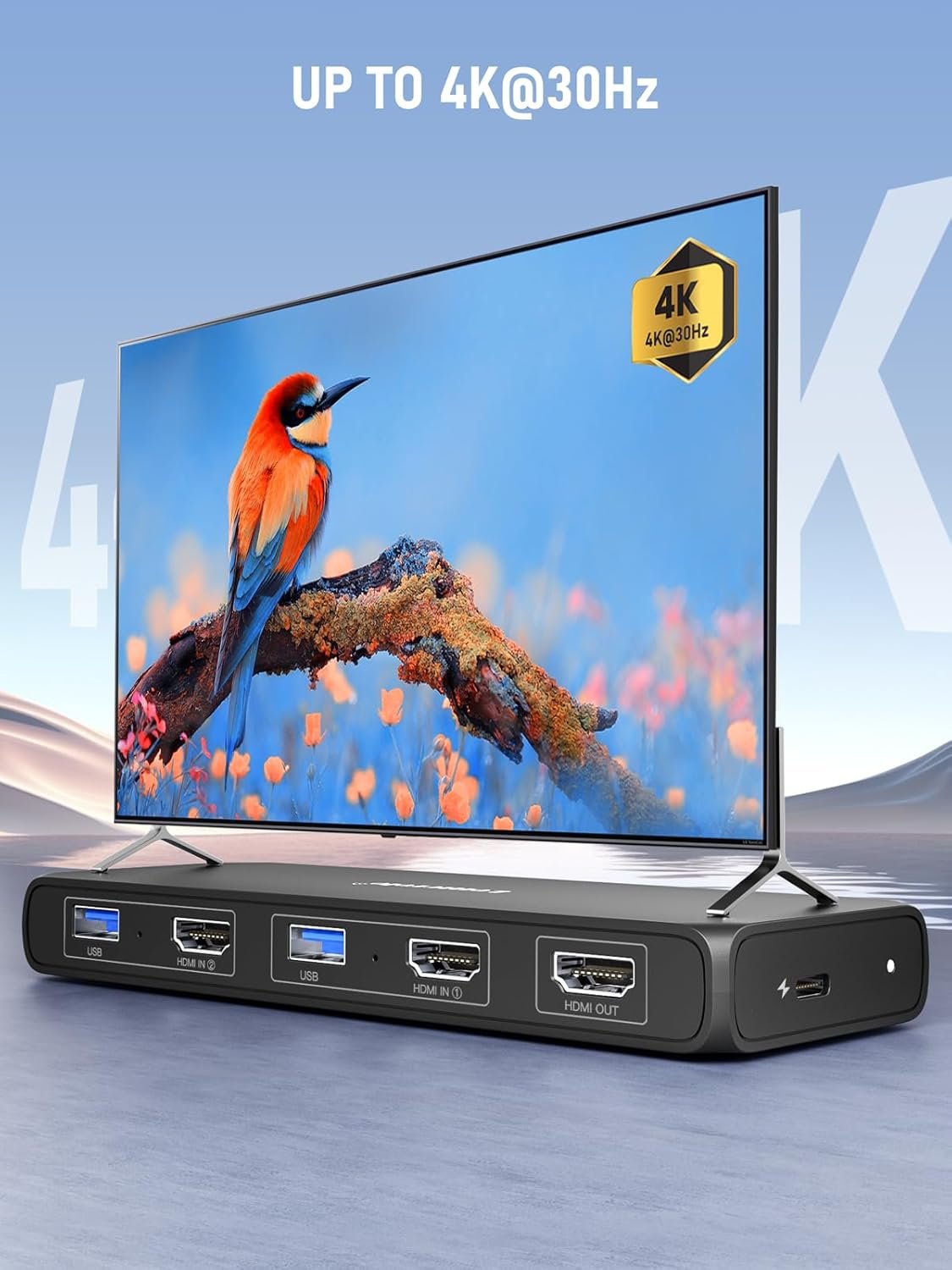 Lemorele HDMI KVM 4 way Switch, 4K@30Hz HDMI USB Switch for 1 Monitor 2 Computers, USB 3.0 KVM Switches Sharing Keyboard, Video and Mouse - Image 5