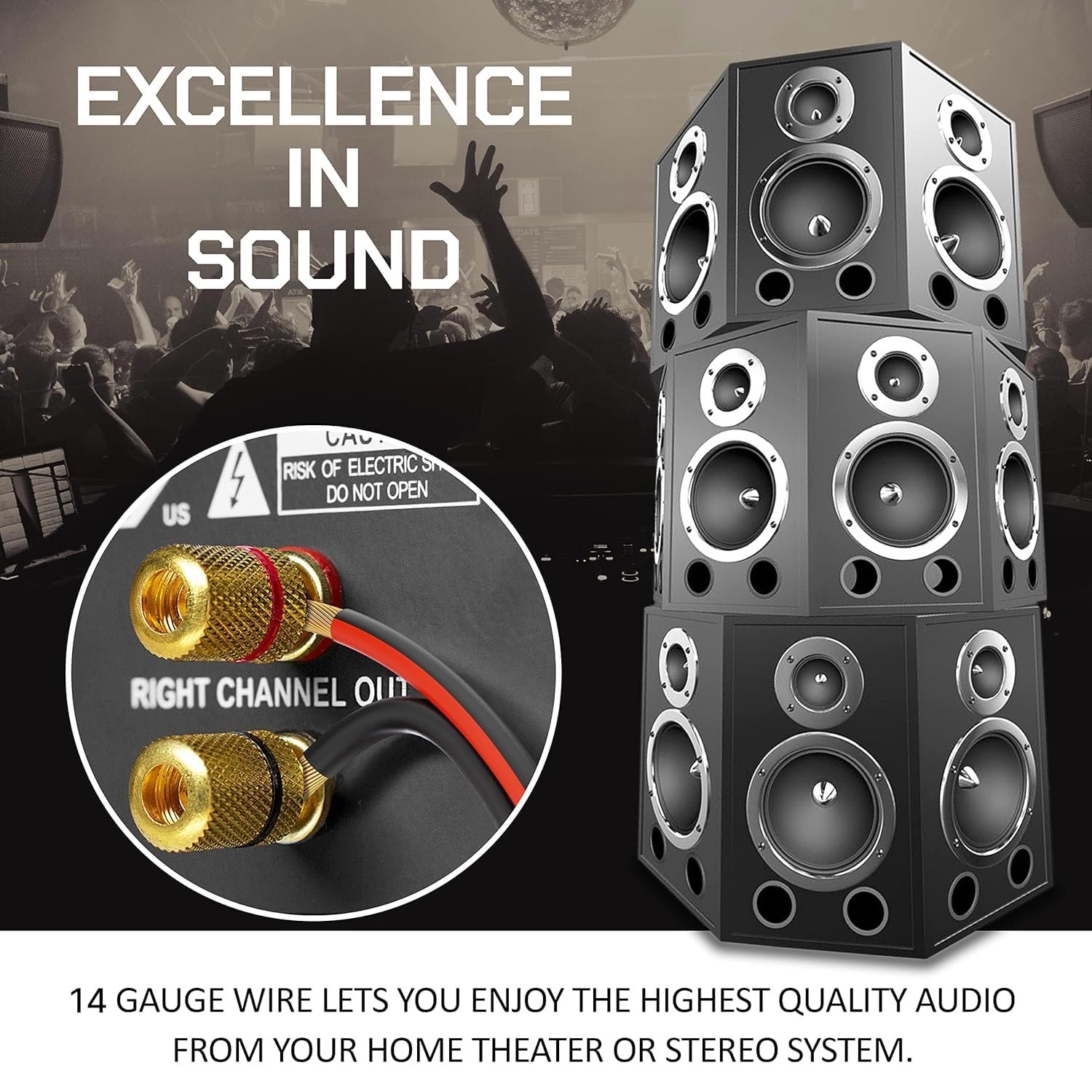 FEDUS 14 Gauge/AWG Speaker Wire 1.5M 4.9Ft Oxygen-Free Copper 2 Conductors Audio Speaker Cable for Car Speakers Stereos, Subwoofer, Home Theater Speakers, HiFi Surround Sound system, Radio - Image 3