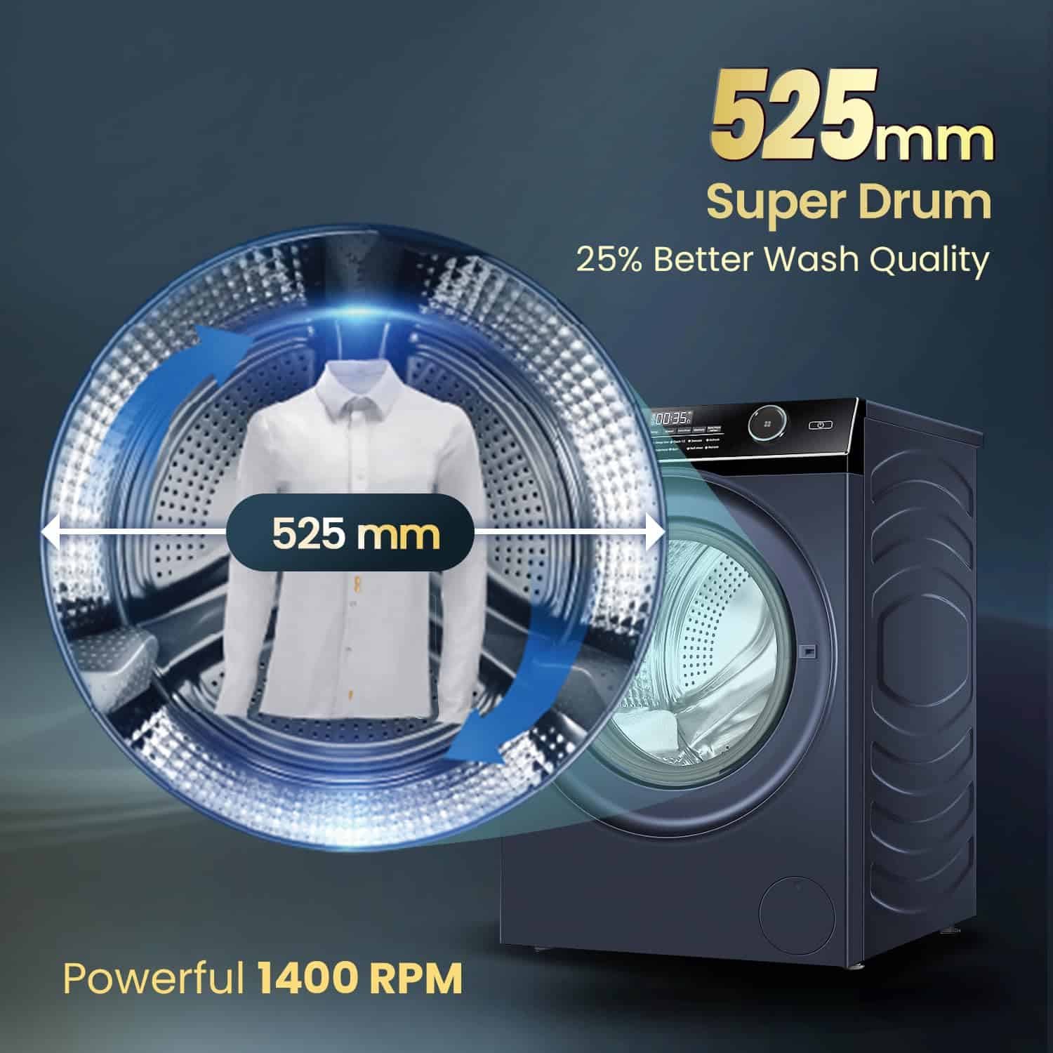 Haier SmartChoice 11 Kg (Wash) / 7 Kg (Dry), 5 Star, Powered by AI-DBT, Direct Drive Technology, Wifi, PuriSteam, I-Refresh, Front Load Fully Automatic Washer Dryer, (EFLD110-DM14IEICBKU1,Black) - Image 4