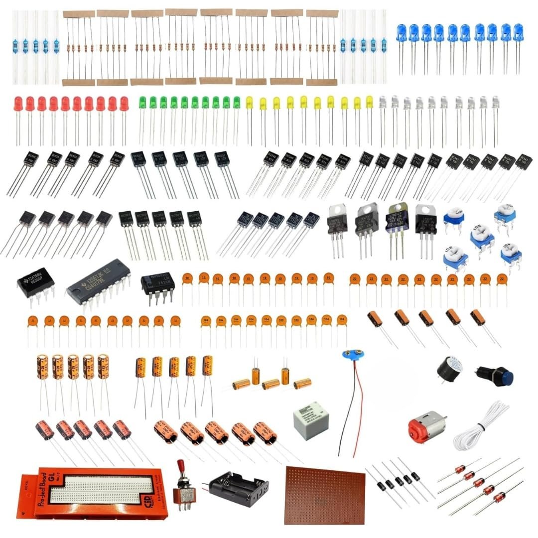 Lalitha electronic components kit - Breadboard kit with 350+ components electronics kit includes breadboard, resistor kit, capacitors kit, transistors kit for prototyping projects, DIY Hobby projects - Image 2