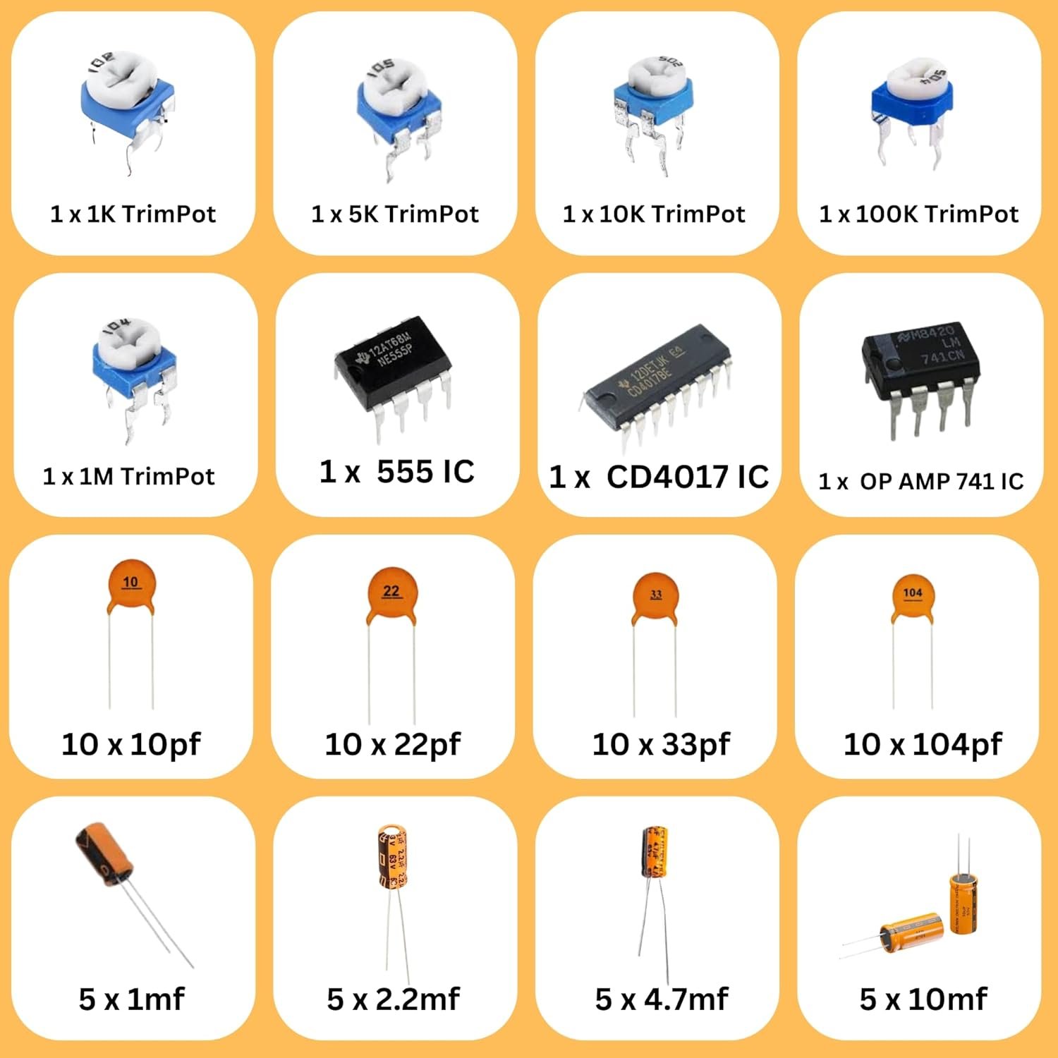Lalitha electronic components kit - Breadboard kit with 350+ components electronics kit includes breadboard, resistor kit, capacitors kit, transistors kit for prototyping projects, DIY Hobby projects - Image 5
