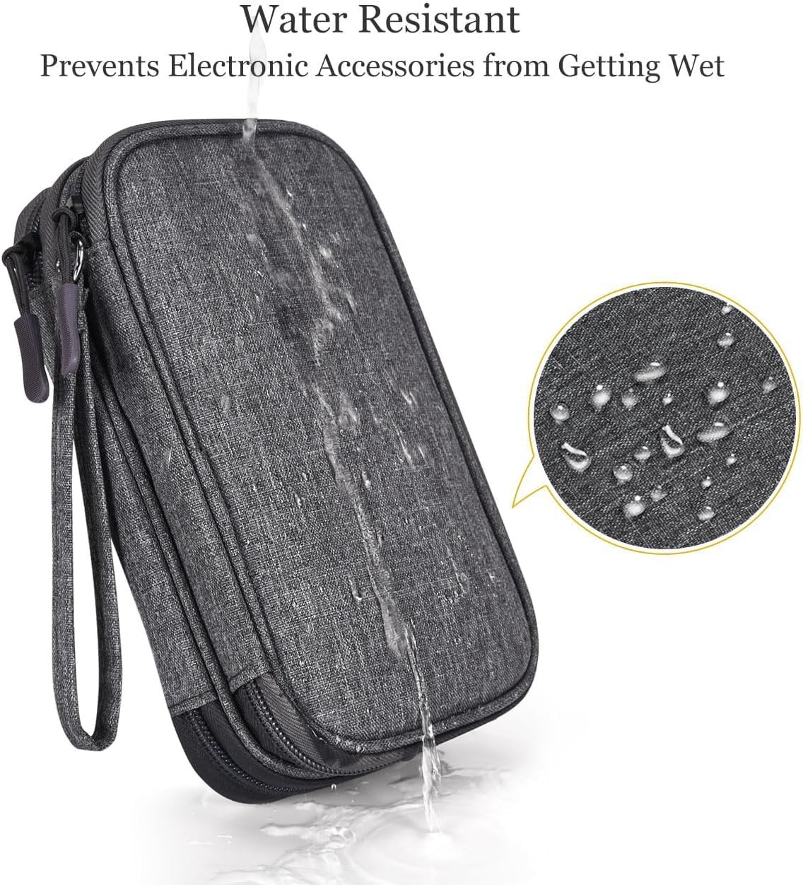 SaleOn 8.3X5 Inch Portable Storage Organizer Bag Usb Cable, Earphone, Power Bank, Mobile Charger, Hard Disk & Digital Gadgets With Mesh, Dual Zippers & Elastic Loops, Inside Color May Vary, grey - Image 8