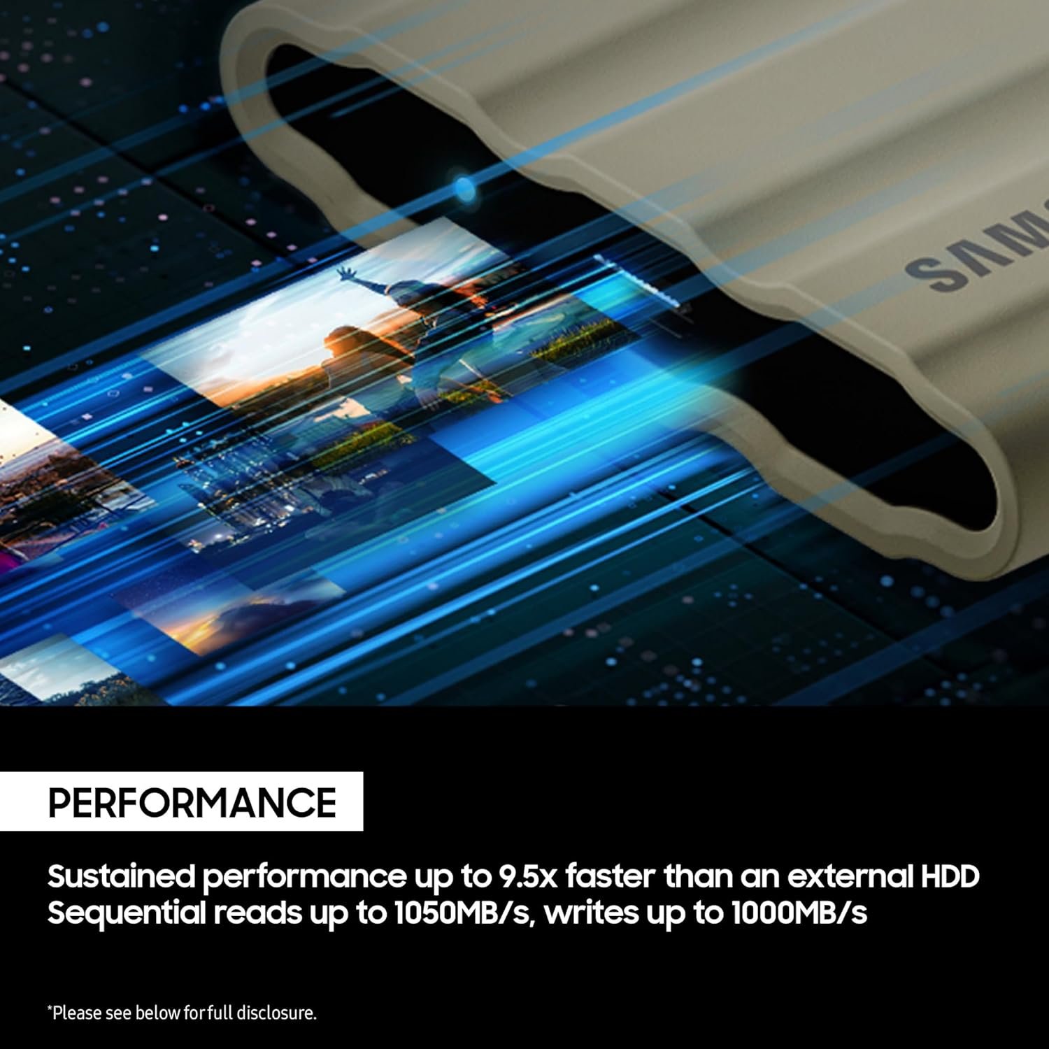 Samsung T7 Shield Portable SSD 1TB, USB 3.2 Gen2 External SSD, Up to 1,050MB/s, Rugged, IP65 Water & Dust Resistant, for Photographers, Content Creators and Gaming, Mac Compatible, MU-PE1T0S, Black - Image 5