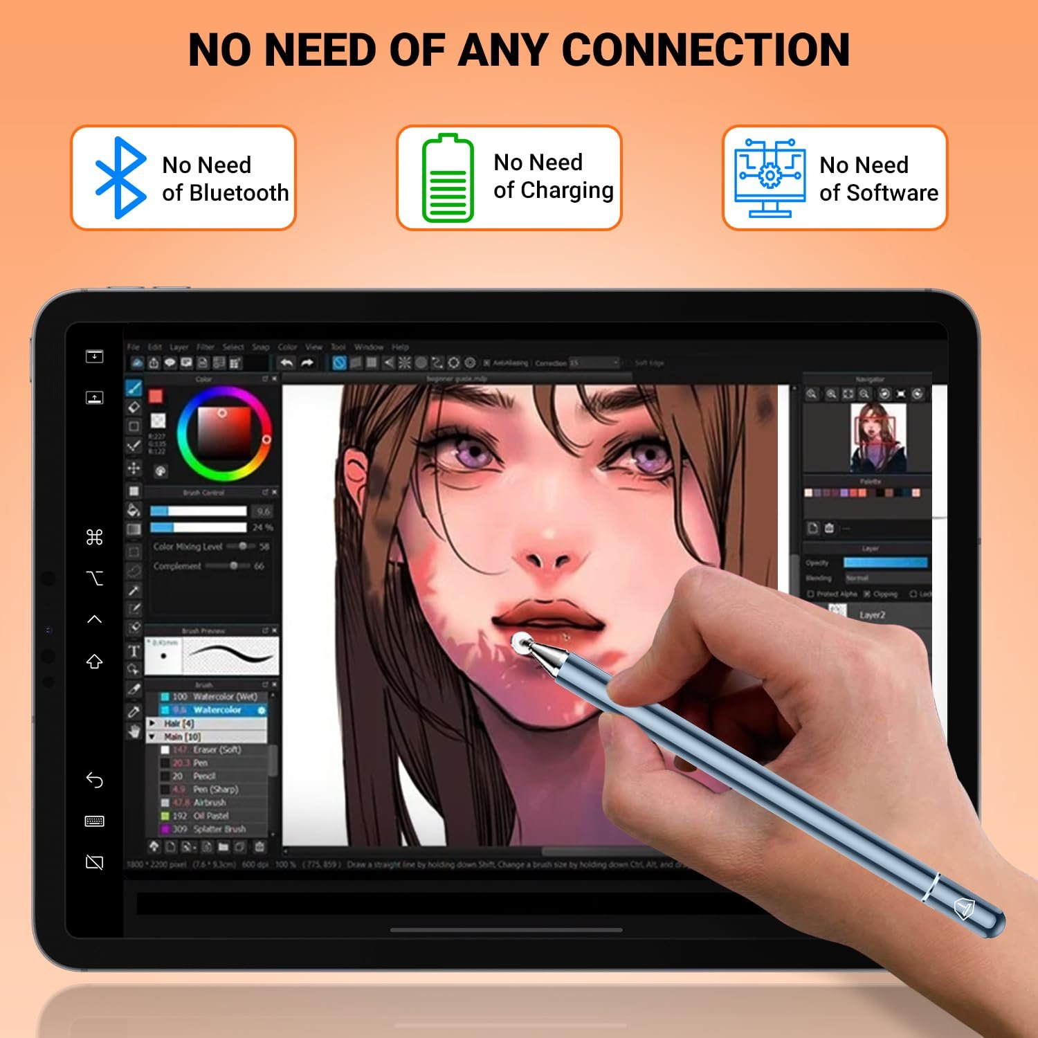 Tukzer Universal Stylus Pen for Smartphone/Tablet/iPad/Pro/Air/iPhone/iOS/Android/All Touch Screens Devices| Fine Point Disc Tip, Lightweight Aluminum Body Magnetic Cap Drawing Writing (Grey) - Image 9