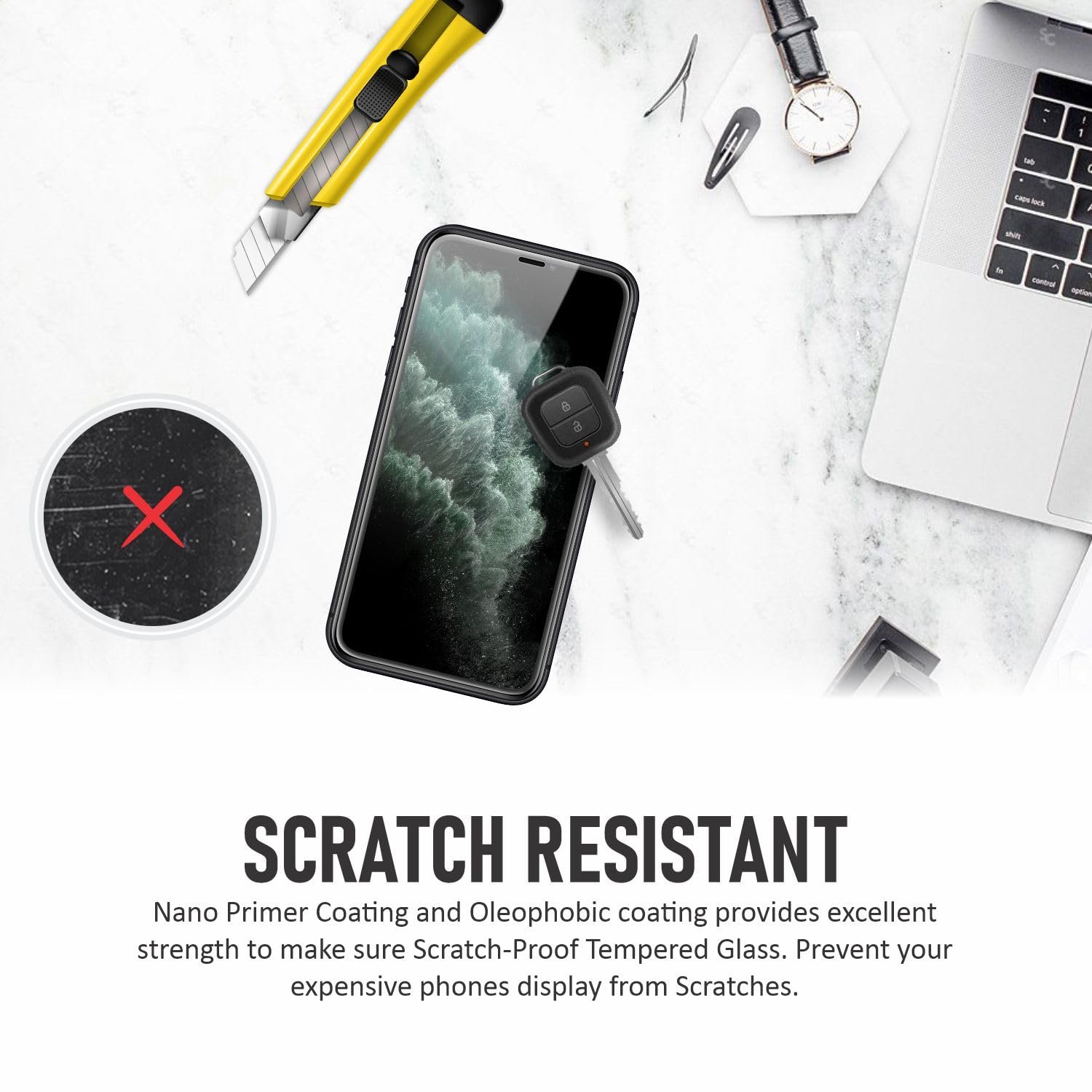 SupCares Military-Grade Gorilla Tempered Glass Screen Protector For iPhone 11 Pro, iPhone X and Xs (5.8 Inch) With Installation Kit | Edge-To-Edge Protector Coverage | Black - Image 6