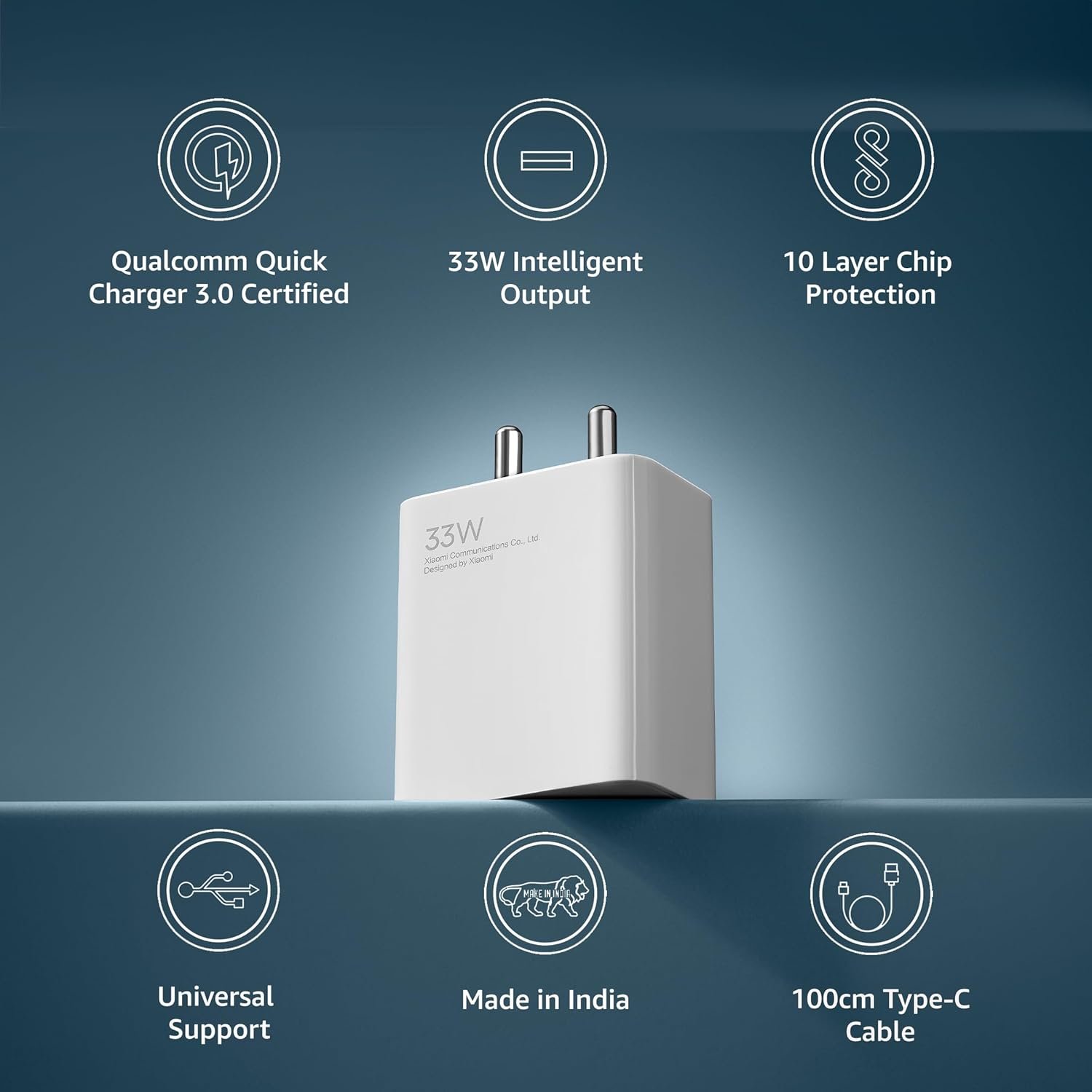 Mi 33W SonicCharge 2.0 USB Charger for Cellular Phones, White - Image 3