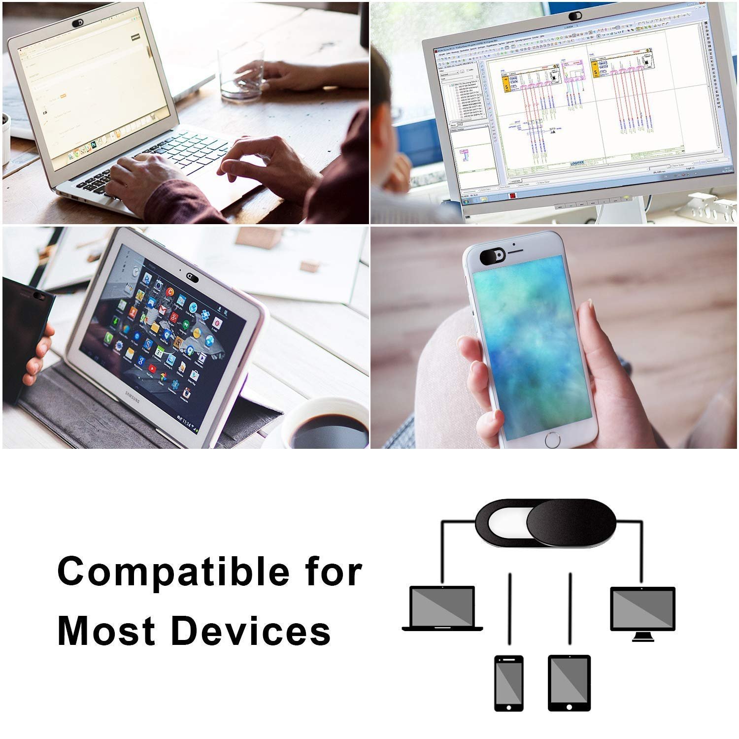 Lapster Laptop Camera Cover Webcam Cover Slider, Ultra Thin Slide Blocker for All Laptop PC Tablet (Pack of 6pcs) - Image 4