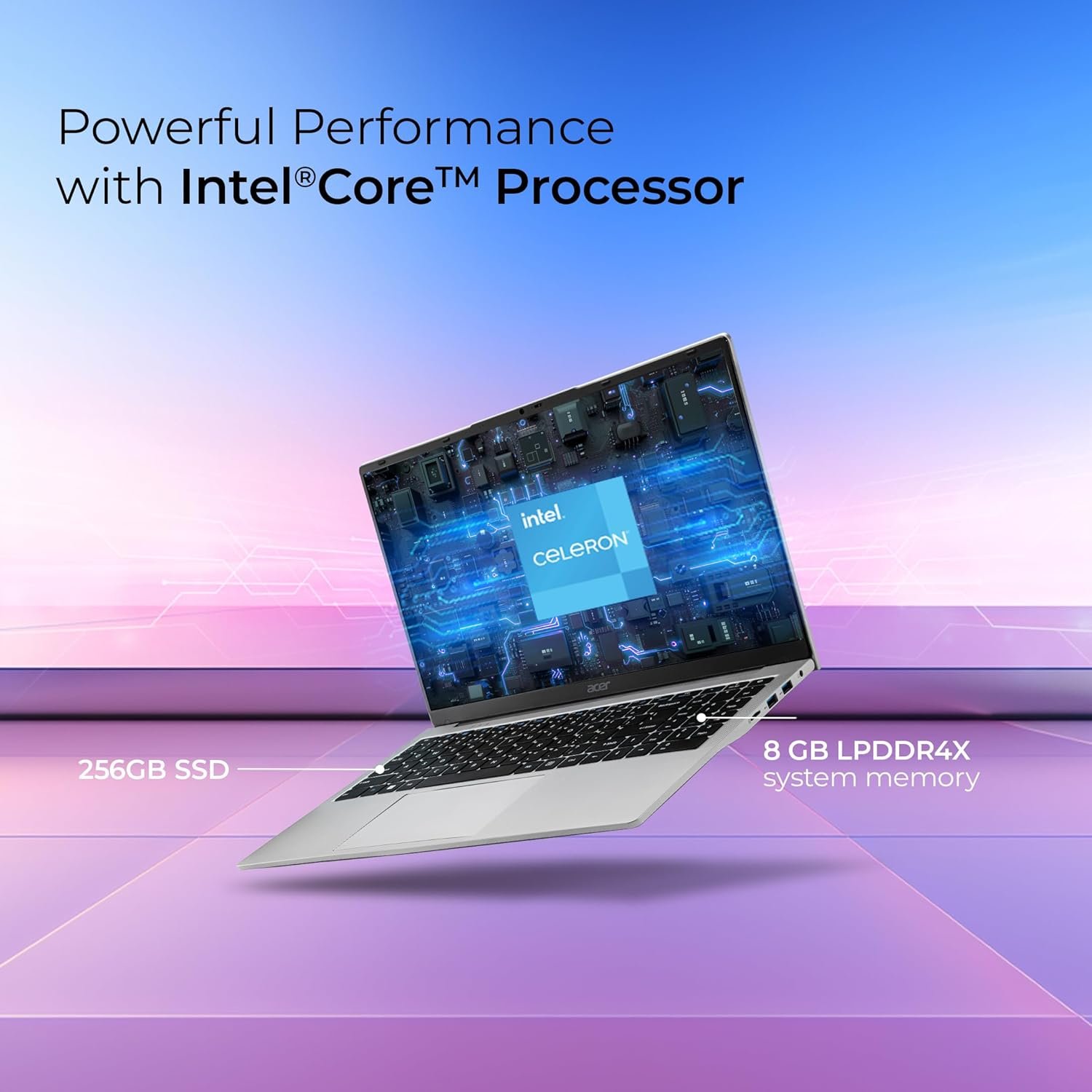 Acer [SmartChoice Aspire 3 Laptop Intel Core Celeron N4500 Processor Laptop (8 GB LPDDR4X SDRAM/256 GB SSD/Win11 Home/38 WHR/HD Webcam) A325-45 with 39.63 cm (15.6") HD Display, Pure Silver, 1.5 KG - Image 5