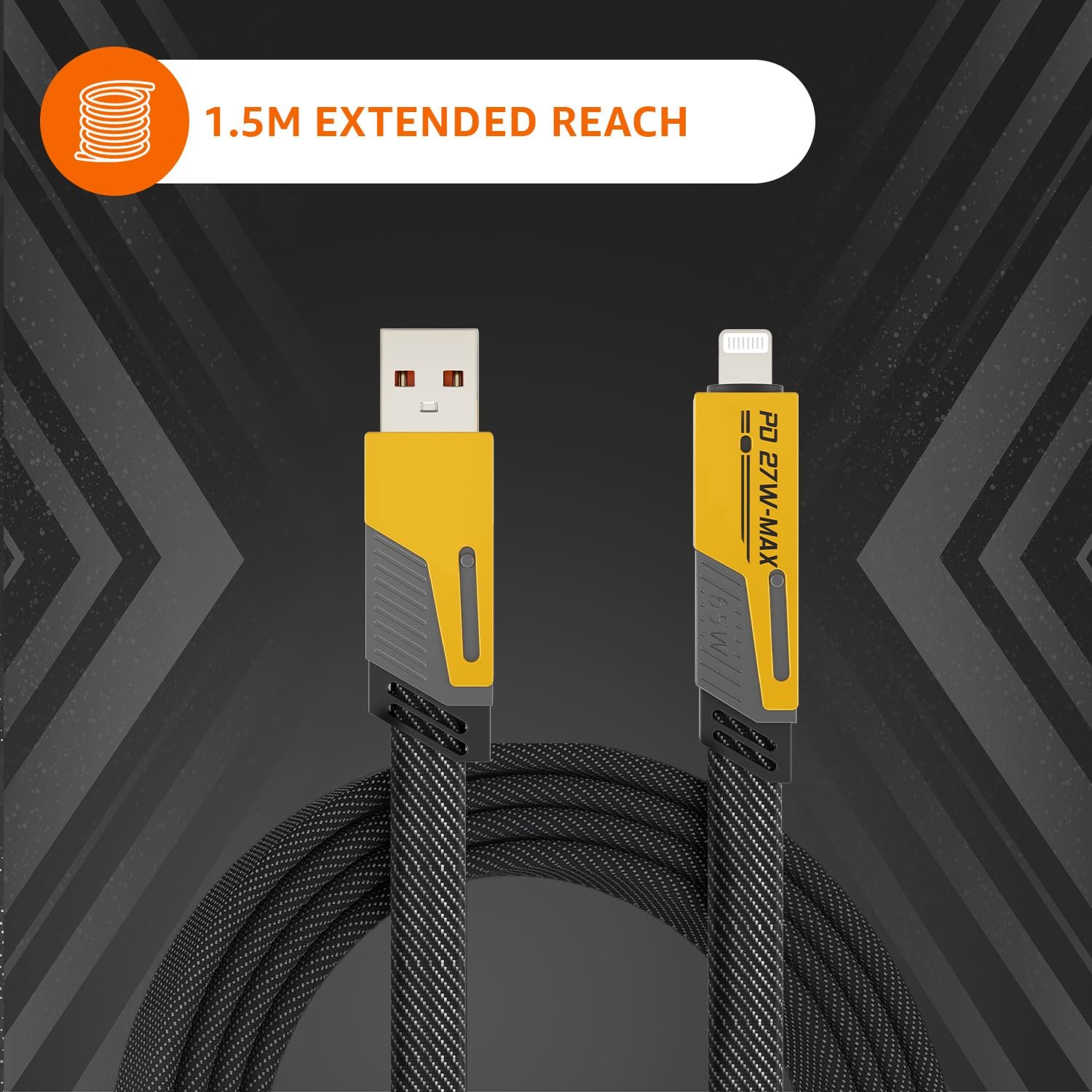 amazon basics Quad Pro 4-in-1 Metal Flat Braided Indestructible Cable (1.5m, 60W) – Ultimate All-in-One Charging Solution - Image 8