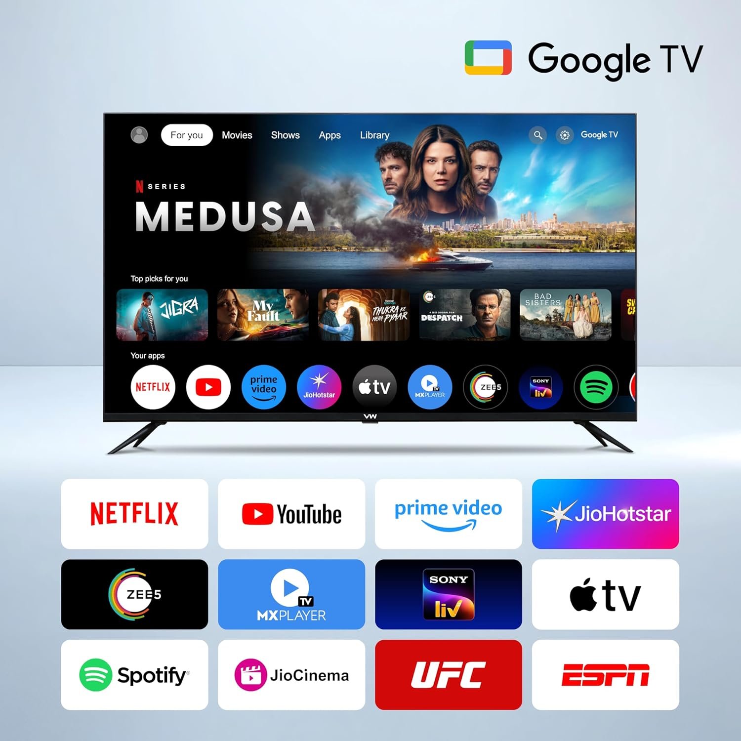 VW 127 cm (50 inches) Pro Series 4K Ultra HD Smart QLED Google TV VW50GQ1 - Image 4