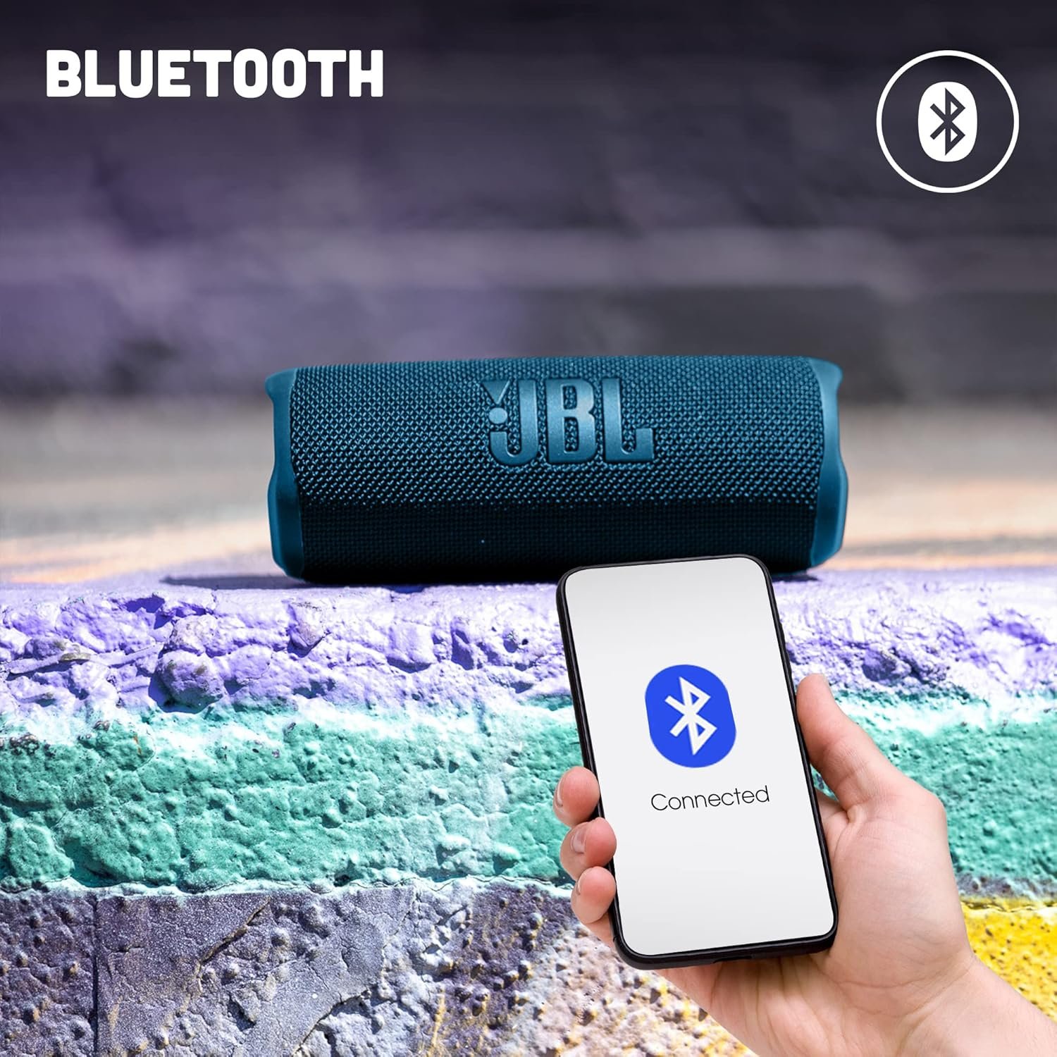 JBL Flip 6 Wireless Portable Bluetooth Speaker Pro Sound, Upto 12 Hours Playtime, IP67 Water & Dustproof, PartyBoost & Personalization App (Without Mic, Blue) - Image 3