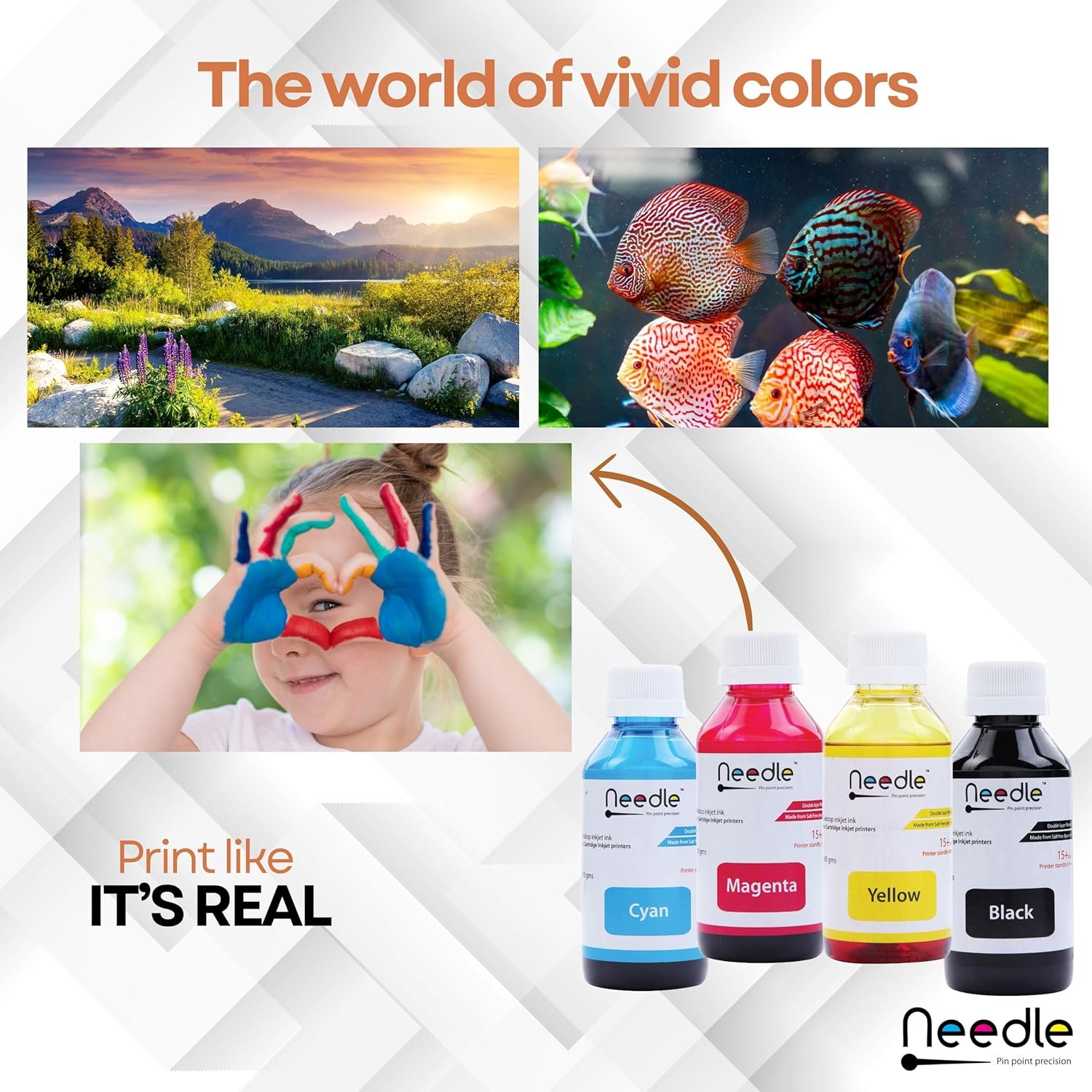 Needle Cartridge Inkjet Ink Refill | Made in India | 4x100 GMS (CMYK Combo) | Compatible with Inkjet Printers | Easy Ink Refilling Solution - Image 8