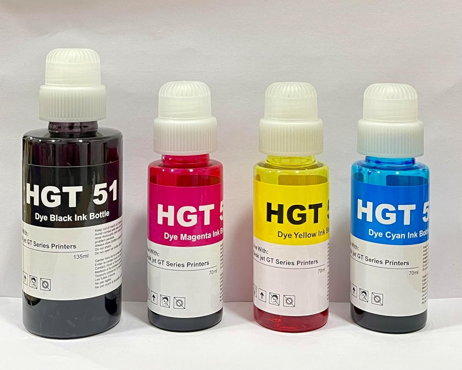 GOOD ONE Compatible Refill Ink with Hp 310 315 319 410 415 419 5810 5820 5821 Inktank Printers (CYMB) Pack of 4 Black 135ml/Colour 70ml Each - Image 2
