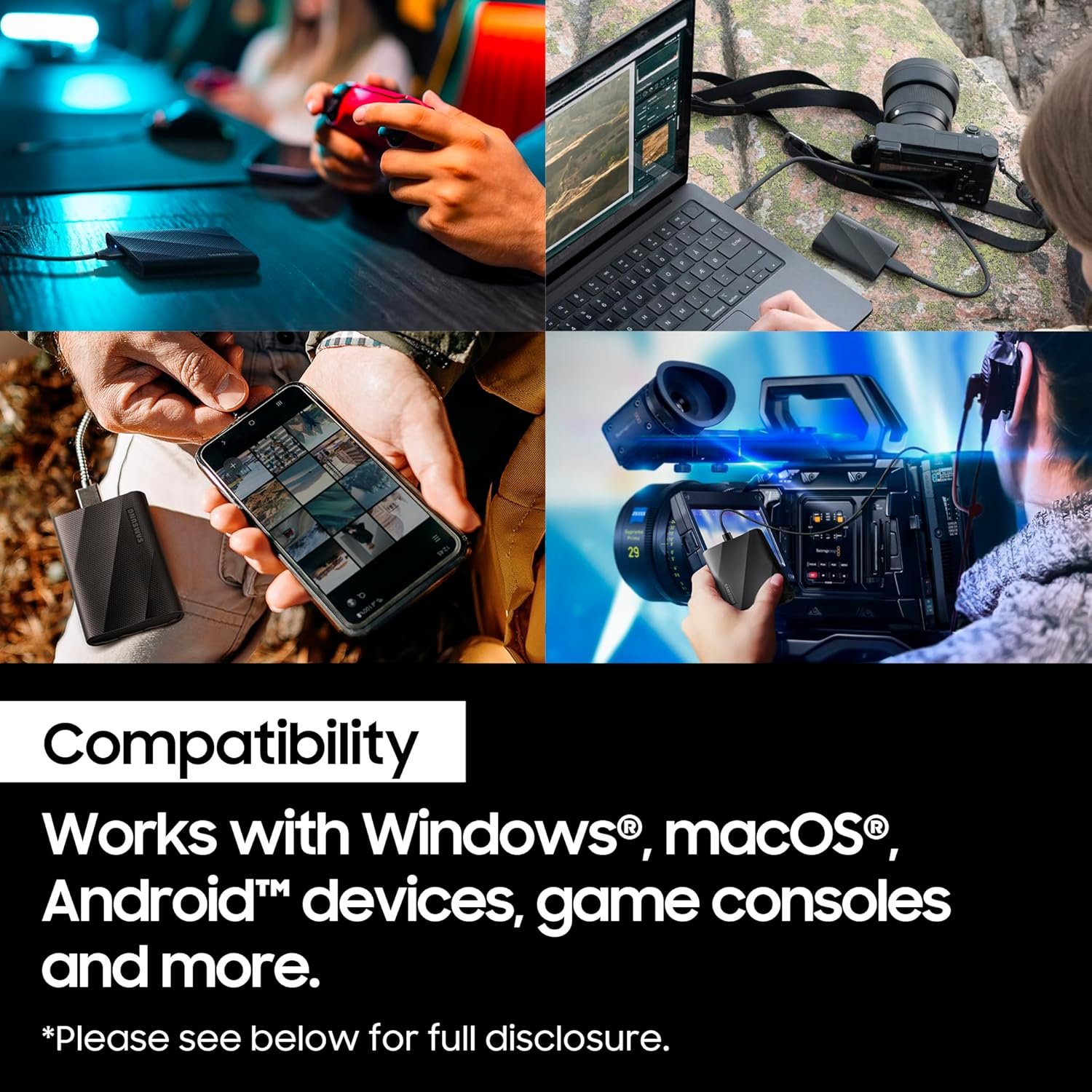 Samsung T9 Portable External SSD 1TB, USB 3.2, Speed up to 2,000 MB/s Read Speed, Storage for Professional Creators - videographers, Graphic Designers, Artists, MU-PG1T0B/WW, Black - Image 4