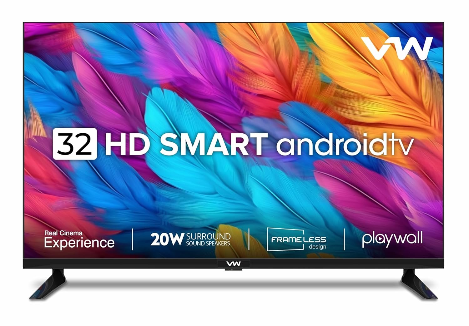 VW 80 cm (32 inches) Playwall Frameless Series HD Ready Android Smart LED TV VW32F5 - Image 2