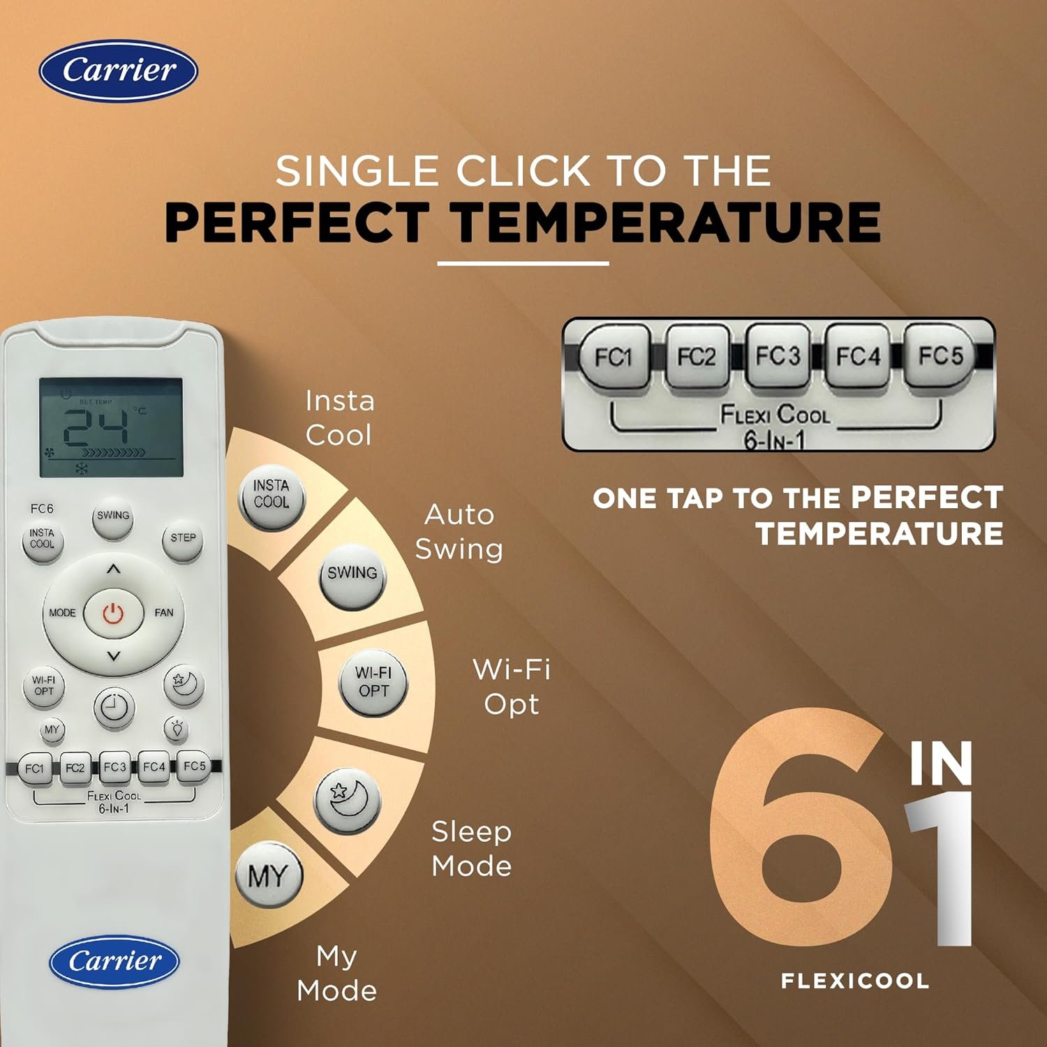 Carrier 1.5 Ton 5 Star Wi-Fi Smart Flexicool Inverter Split AC (Copper, Convertible 6-in-1 Cooling,Smart Energy Display,HD & PM 2.5 Filter, ESTER EDGE FXi (Wi-Fi), CAI19EE5R35W0,White) - Image 8