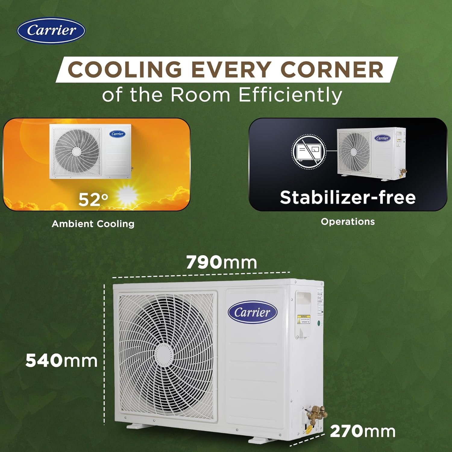 Carrier 1.5 Ton 3 Star Wi-Fi Smart Flexicool Inverter Split AC (Copper, Convertible 6-in-1 Cooling,Smart Energy Display, HD & PM 2.5 Filter, ESTER EDGE FXi (Wi-Fi), CAI18EE3R35W0,White) - Image 6