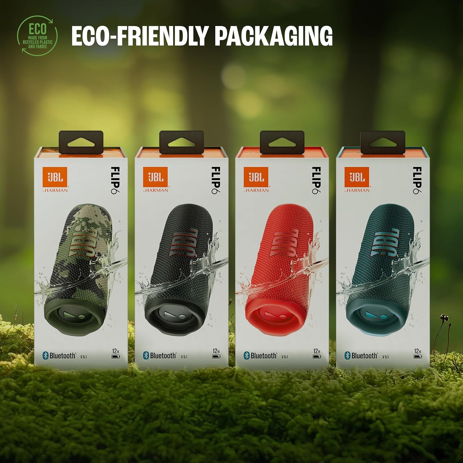 JBL Flip 6 Wireless Portable Bluetooth Speaker Pro Sound, Upto 12 Hours Playtime, IP67 Water & Dustproof, PartyBoost & Personalization App (Without Mic, Blue) - Image 11