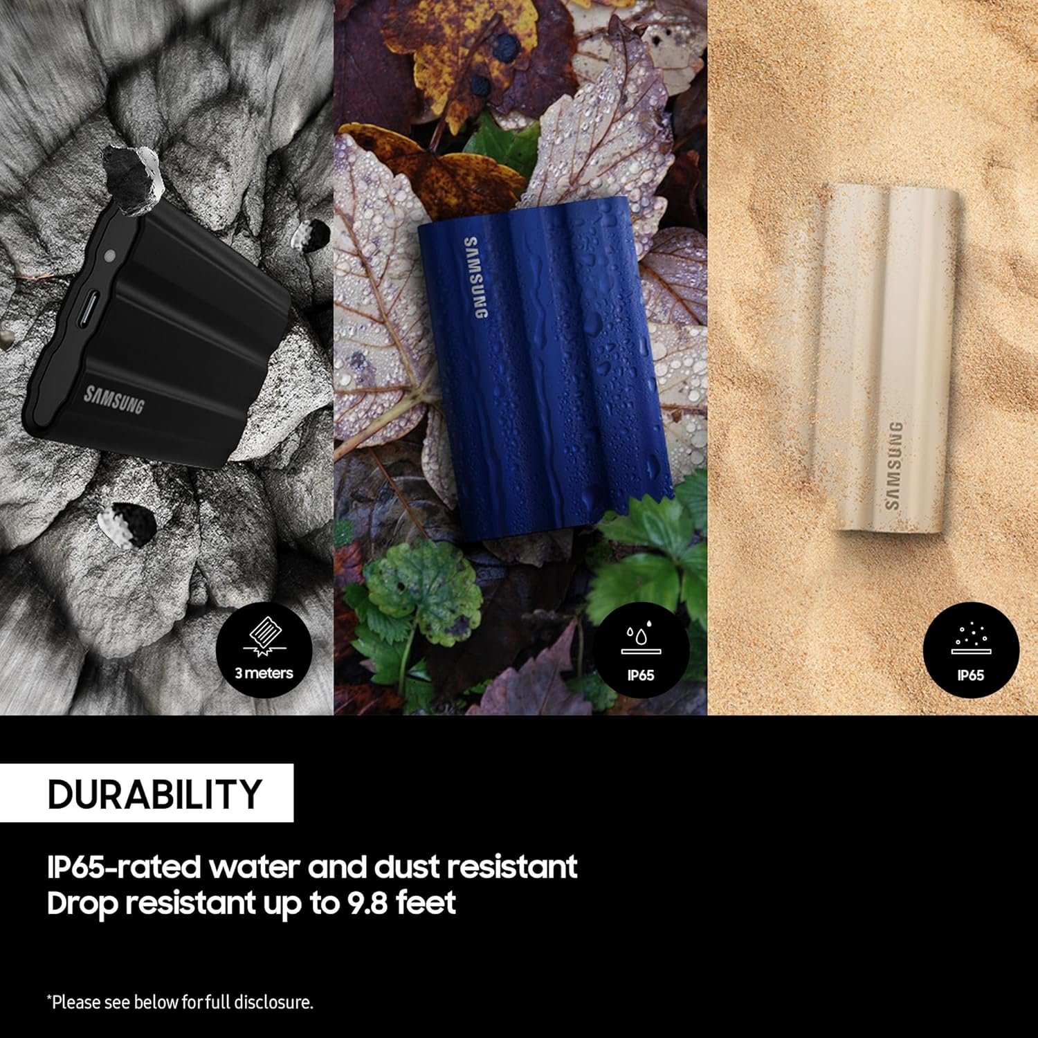 Samsung T7 Shield Portable SSD 1TB, USB 3.2 Gen2 External SSD, Up to 1,050MB/s, Rugged, IP65 Water & Dust Resistant, for Photographers, Content Creators and Gaming, Mac Compatible, MU-PE1T0S, Black - Image 4