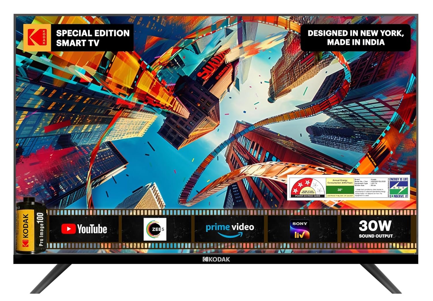 Kodak 80 cm (32 inches) Special Edition Series HD Ready Smart LED TV 32SE5001BL (Black) - Image 3