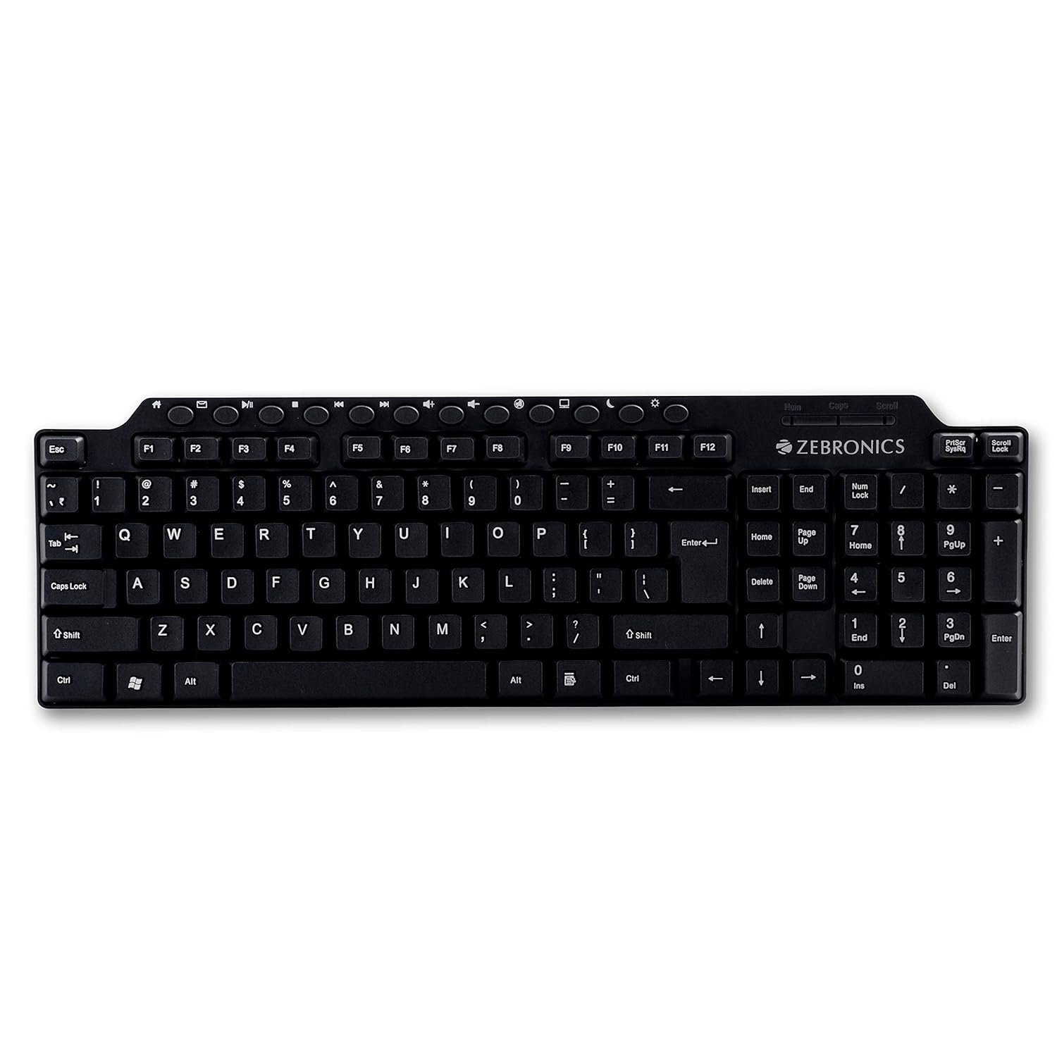ZEBRONICS ZEB-KM2100 Multimedia USB Keyboard Comes with 114 Keys Including 12 Dedicated Multimedia Keys & with Rupee Key - Image 5