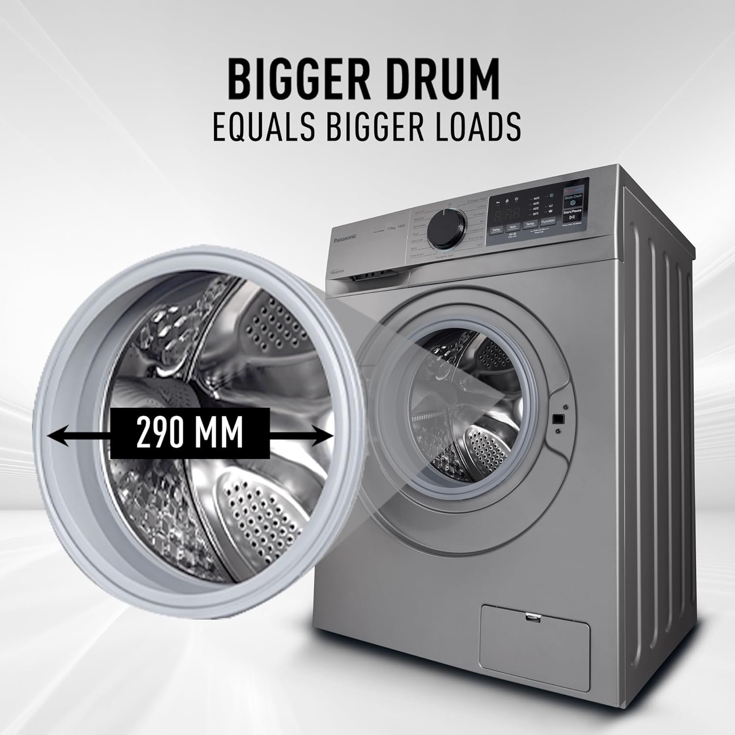 Panasonic 7 kg 5 Star Inverter Fully Automatic Front Loading Washing Machine with Built-In Heater (NA-147MH2L01, Dark Silver, 2024 Model) - Image 6